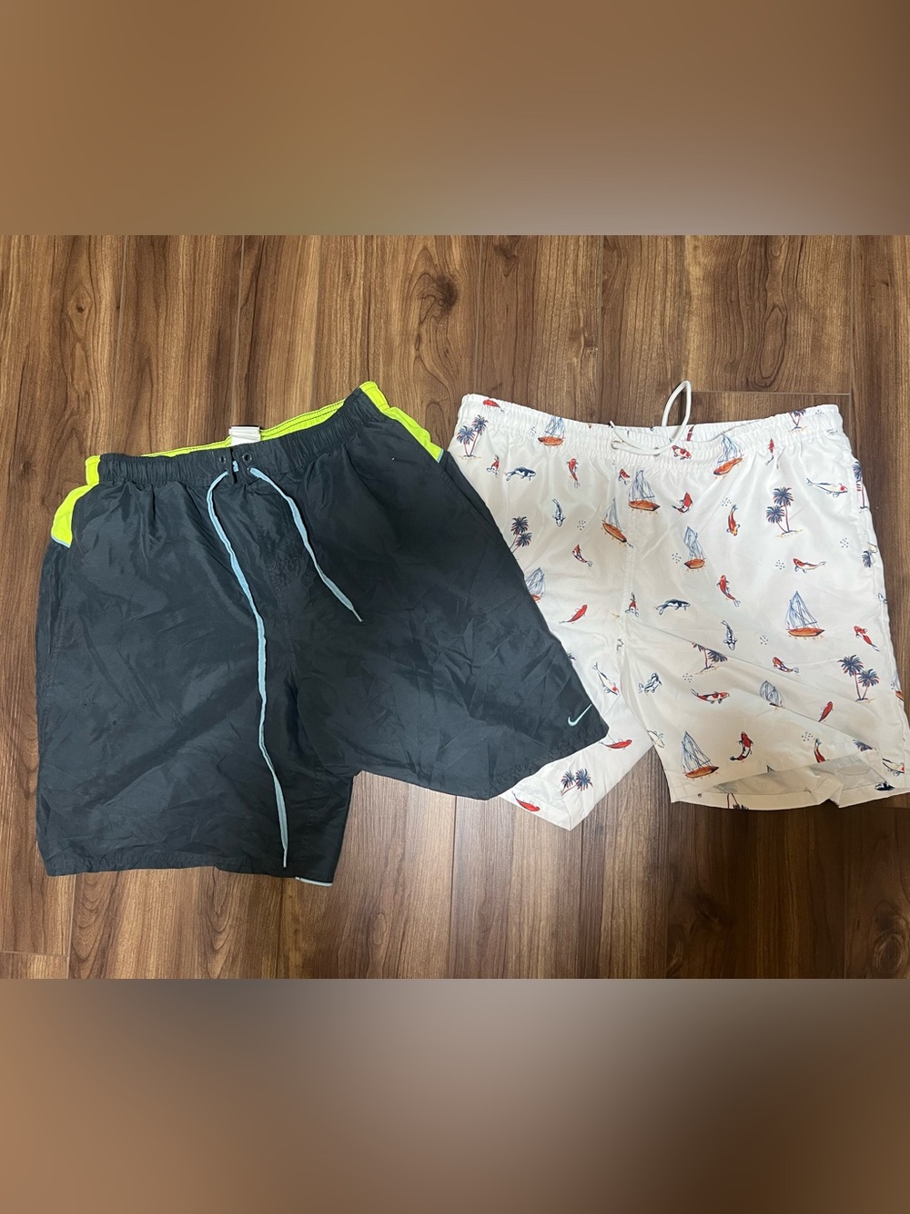 Men’s XL Swim Bundle- Nike Swim Trunks & SHEIN White Nautical Swim Trunks